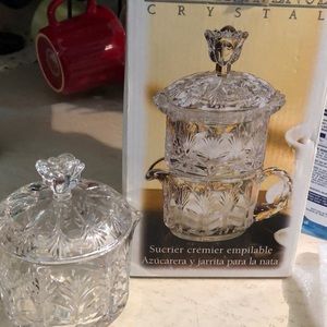 New fifth avenue crystal sugar and creamer set